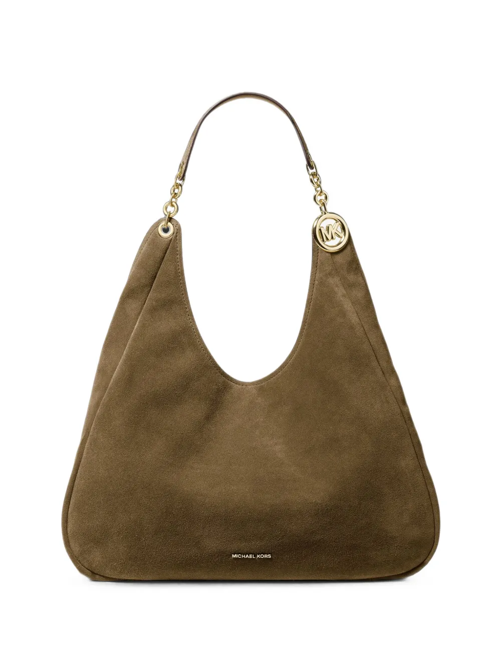Michael Kors Ellie large suede shoulder bag - Verde
