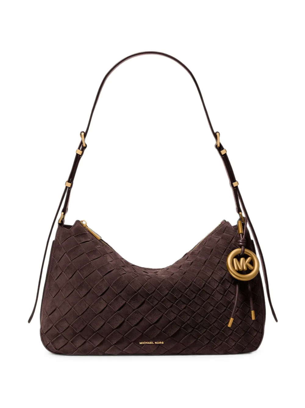 Michael Kors Nolita braided suede shoulder bag - Marrone