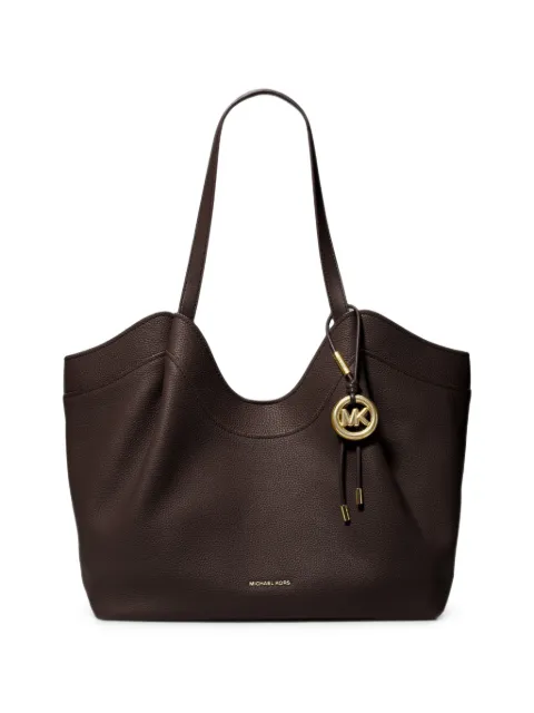 Michael Kors logo-charm pebbled leather tote bag
