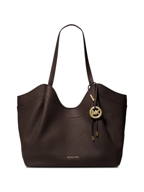 Michael Kors logo-charm pebbled leather tote bag