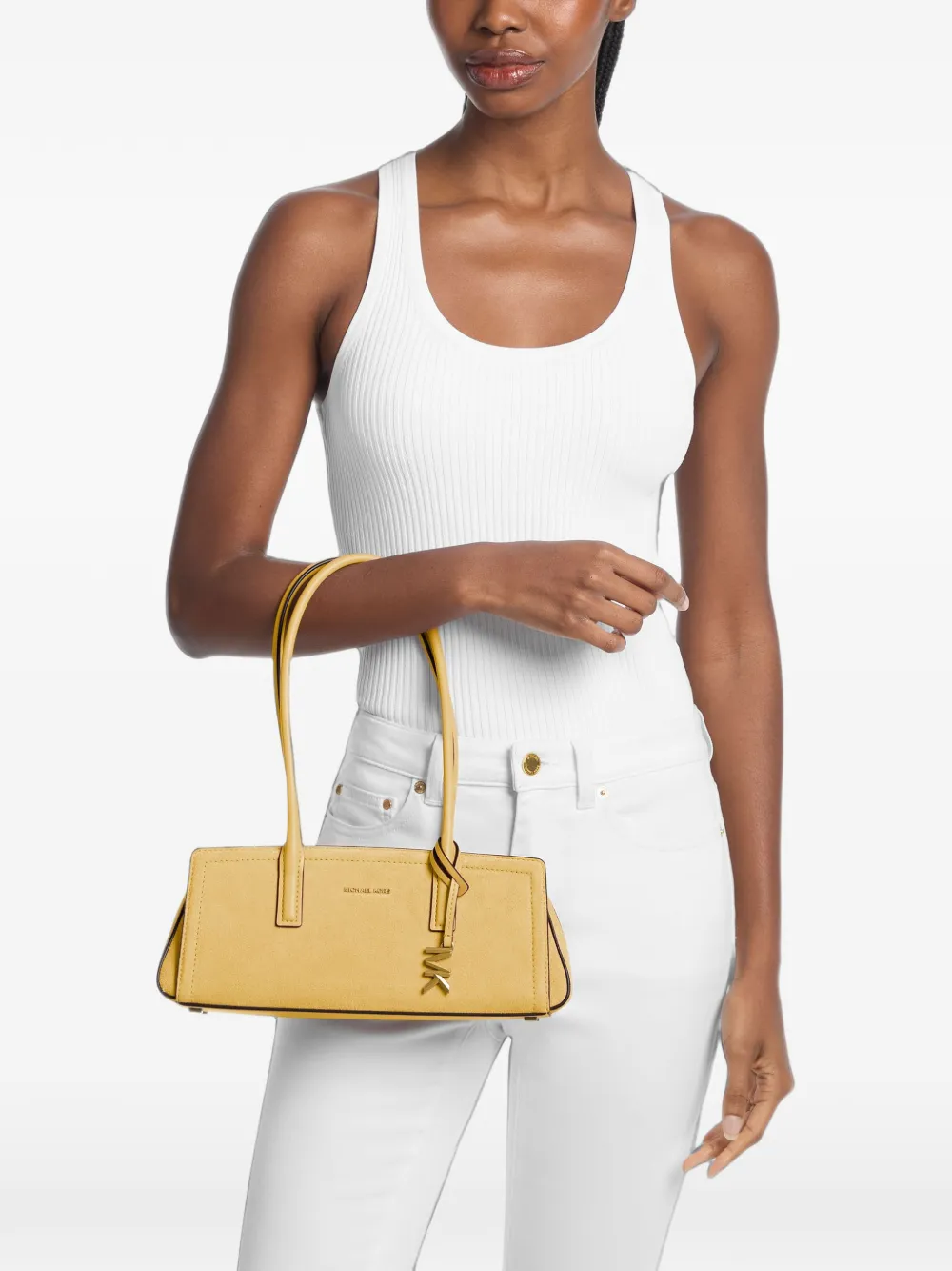 Michael Kors Shopper met logoplakkaat Geel