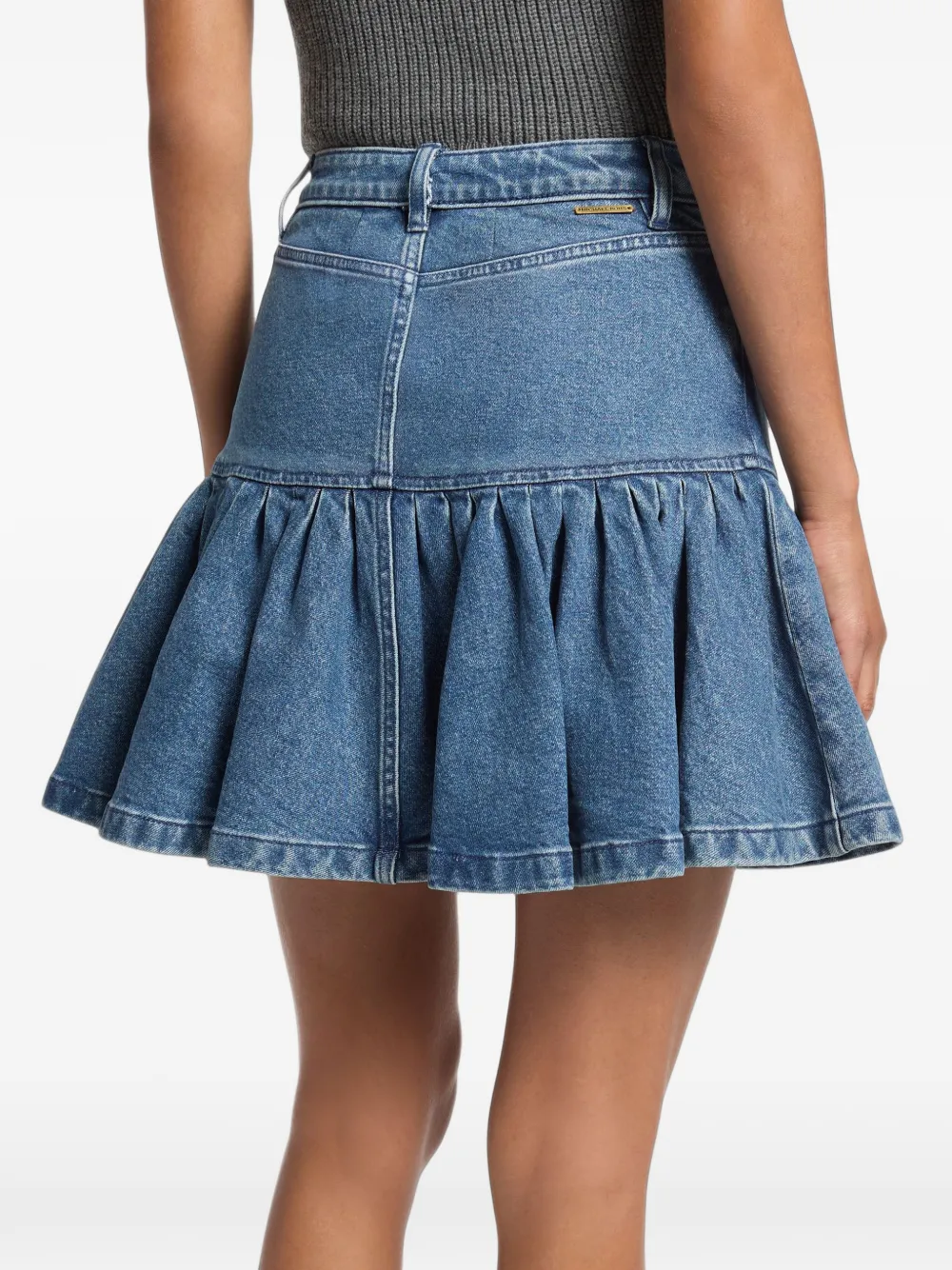 Michael Kors ruffled denim mini skirt Blauw