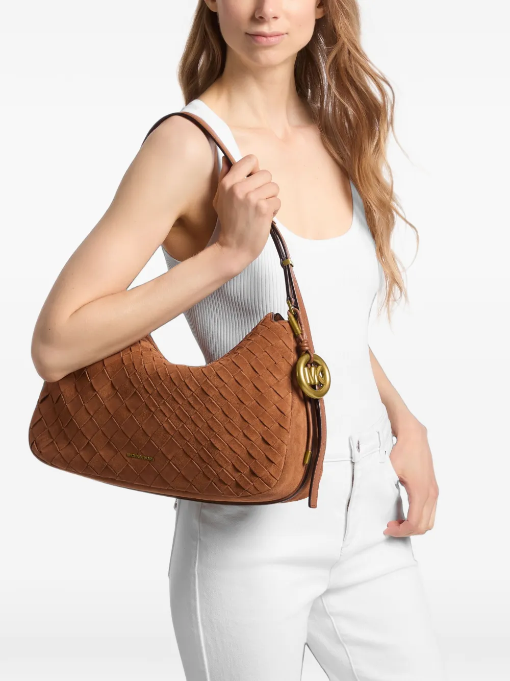 Michael Kors Leren schoudertas Bruin