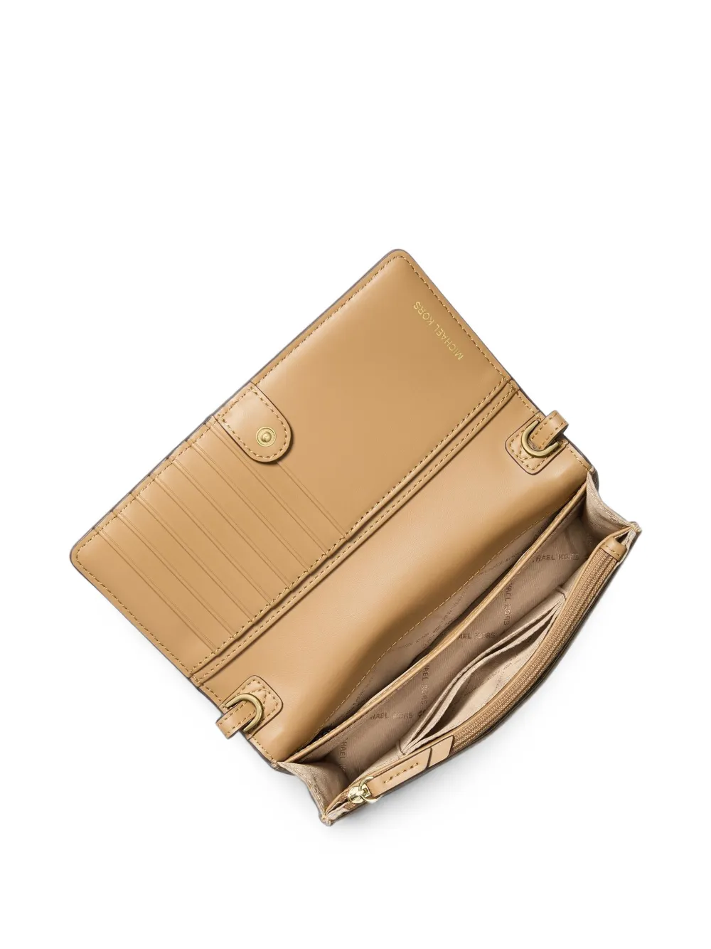Michael Kors Crossbodytas met monogram-patroon en logoband Beige