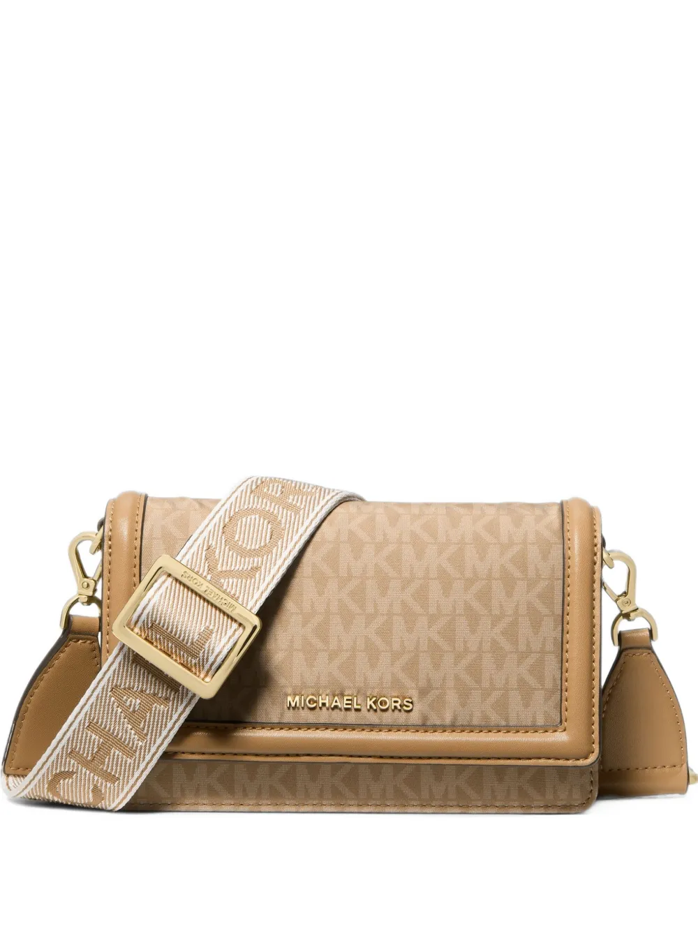 Michael Kors monogram-print logo-strap cross body bag - Toni neutri