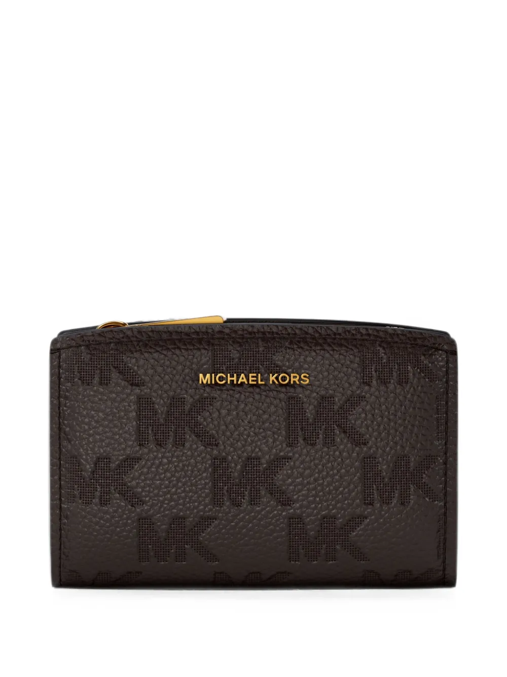 Michael Kors logo-embossed pebbled leather wallet - Marrone
