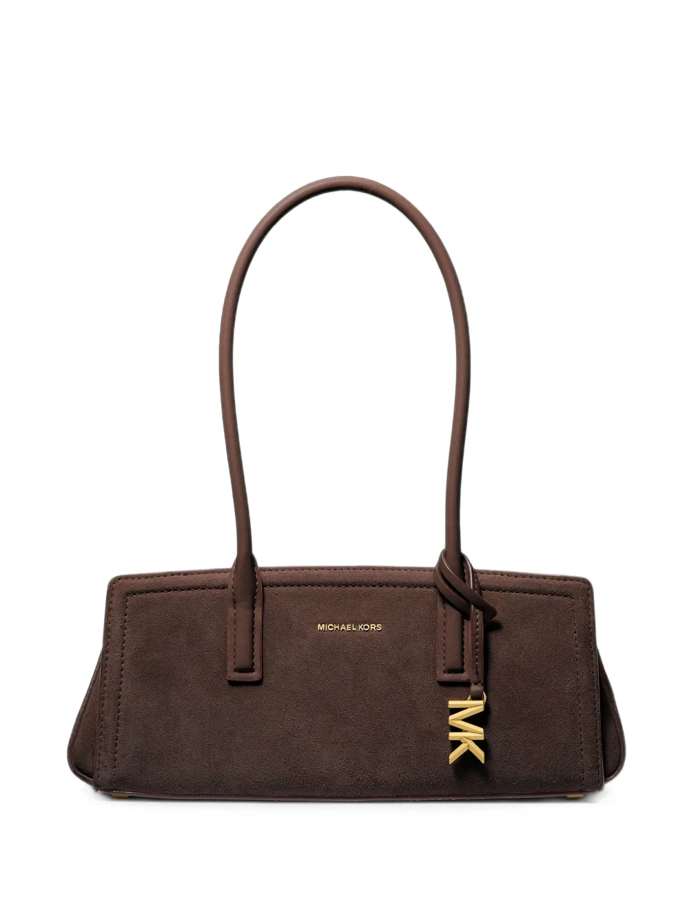 Michael Kors logo-plaque suede tote bag - Marrone