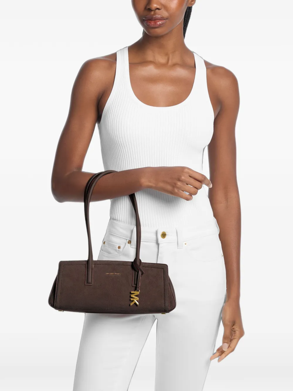 Michael Kors Shopper met logoplakkaat Bruin