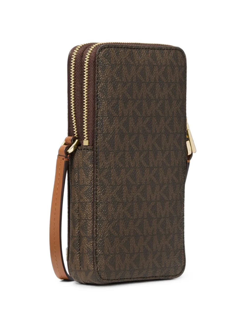 Michael Kors Kleine Jet Set smartphone crossbodytas van bewerkt leer Bruin