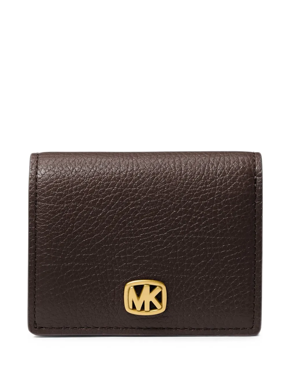 Michael Kors logo-plaque pebbled leather wallet