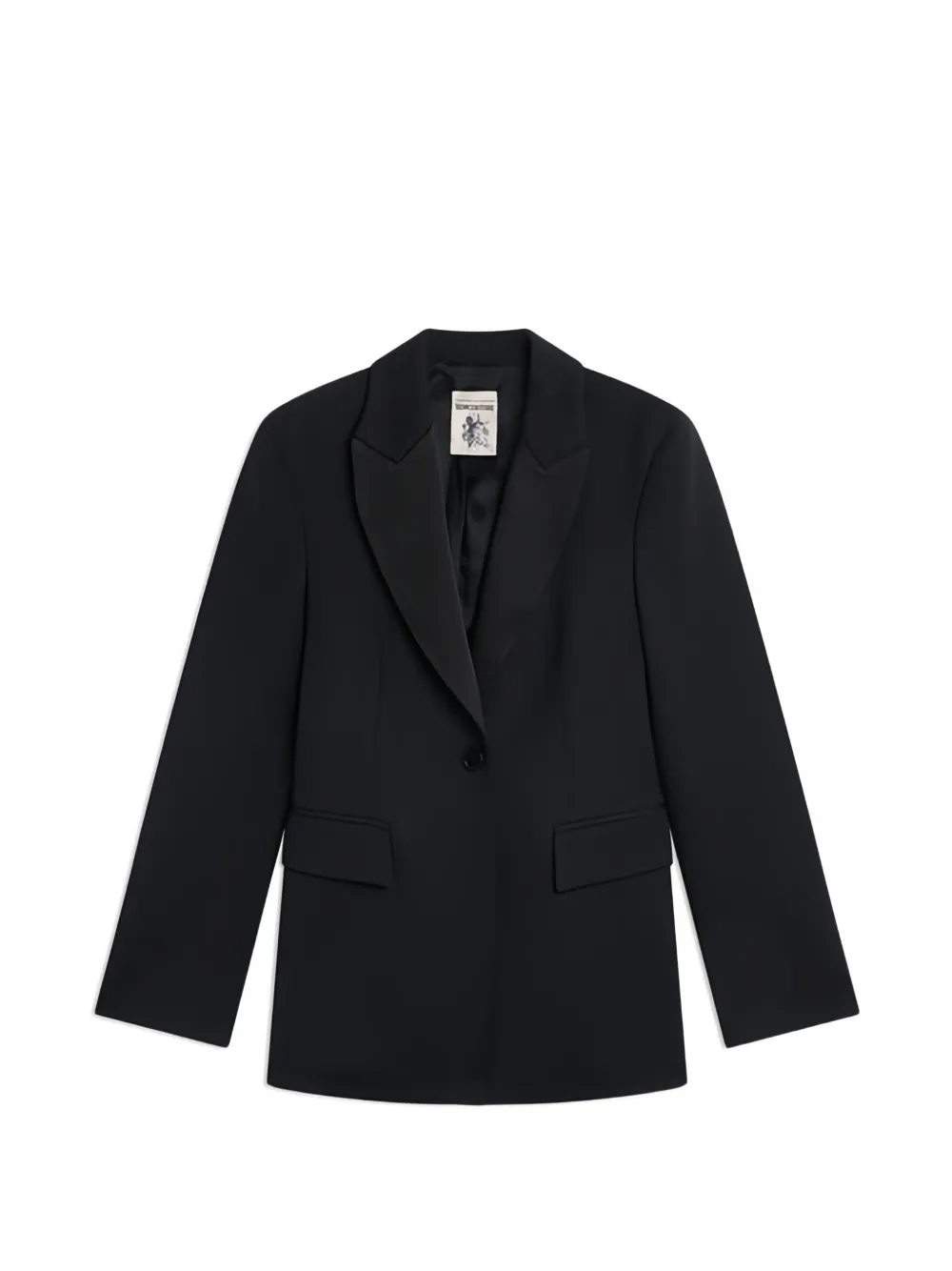 Semicouture Rachyl Satin-lapel Blazer In Black