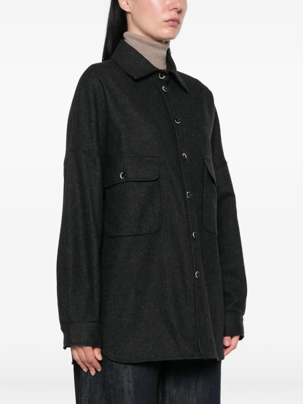 Nine In The Morning Tilda blouse met klepzak Grijs