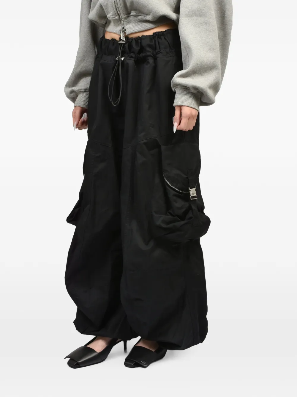 The Attico Cargo broek met trekkoord Zwart