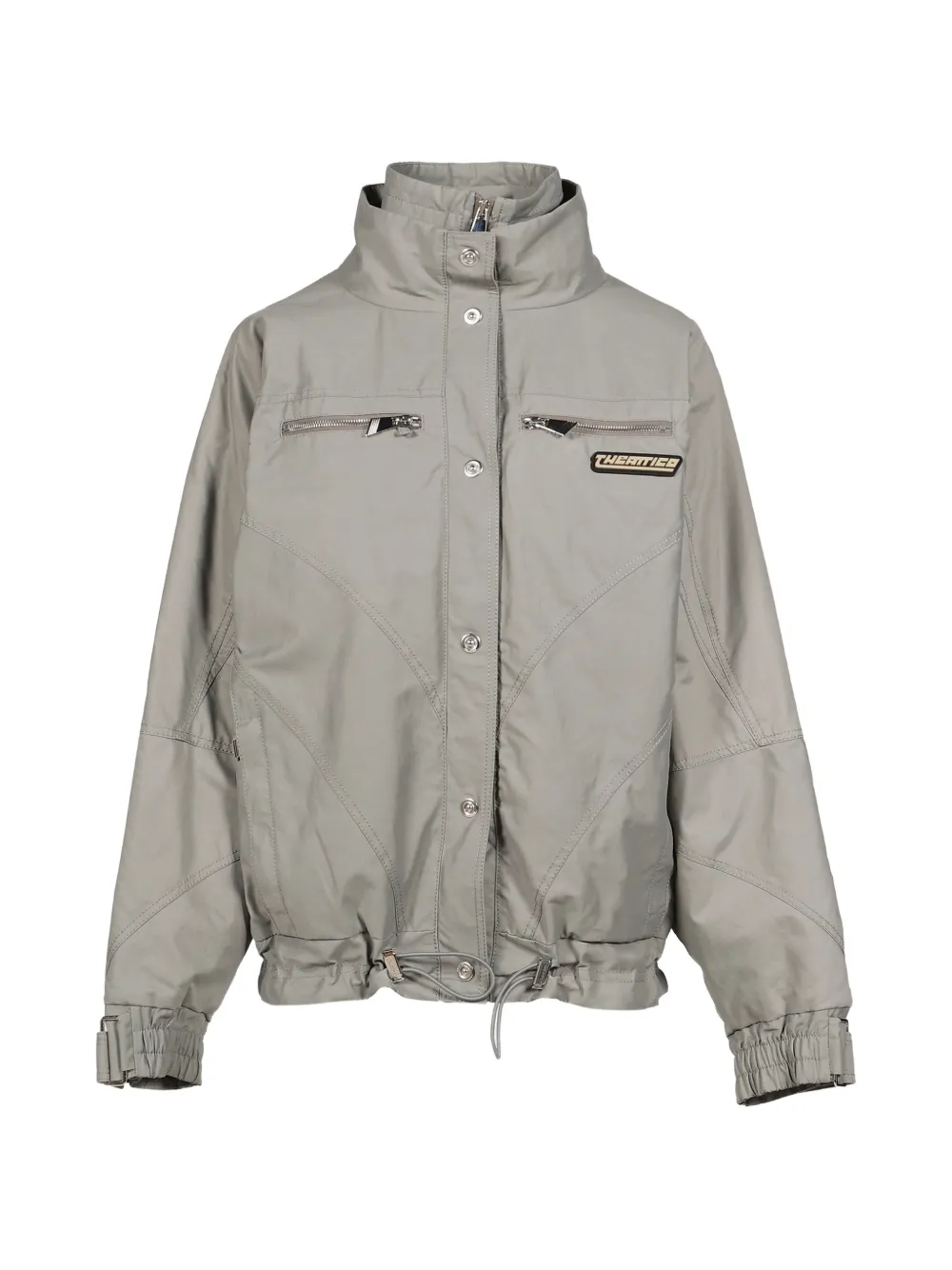 The Attico logo-patch drawstring bomber jacket - Grigio