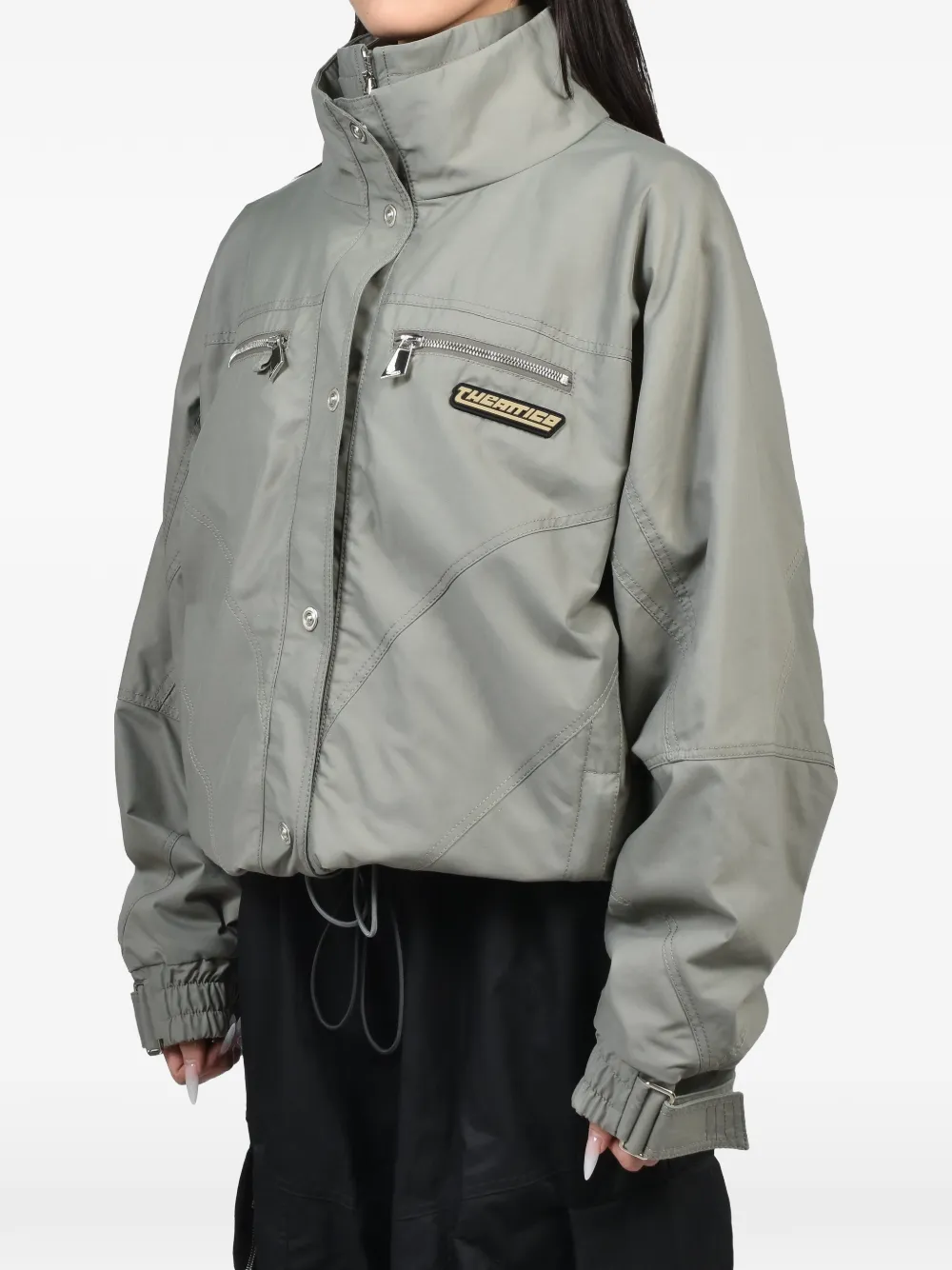 The Attico Bomberjack met trekkoord en logo-patch Grijs