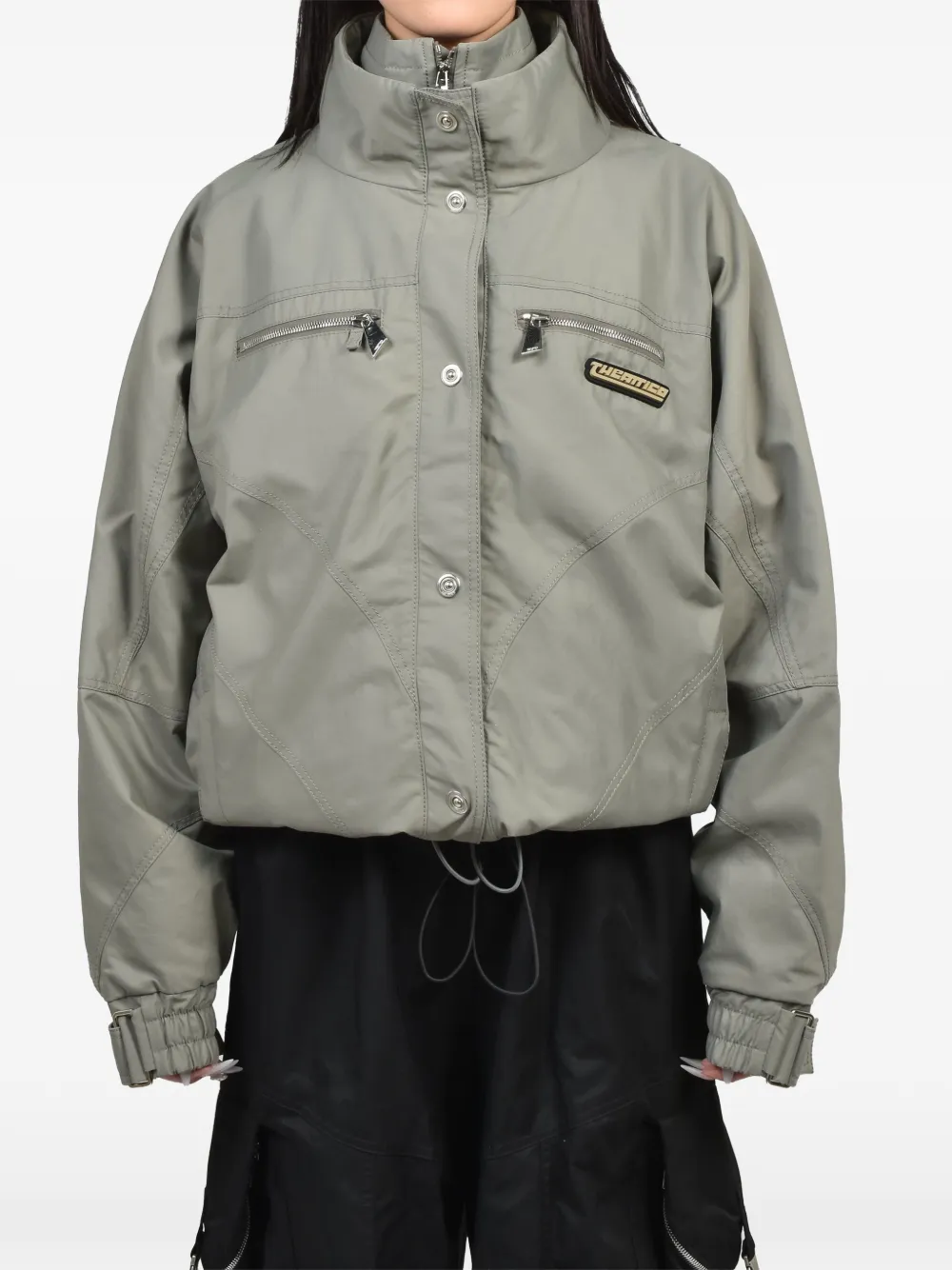 The Attico Bomberjack met trekkoord en logo-patch Grijs