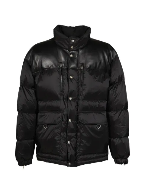 Mastermind World leather-panelled quilted down jacket