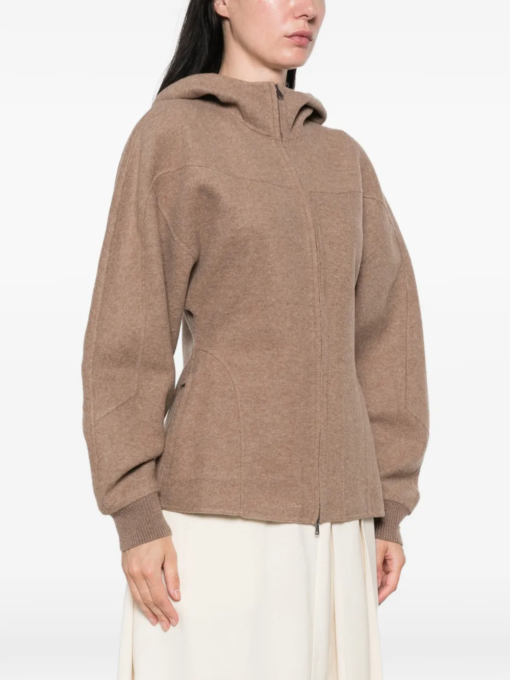 Max Mara zip-up hooded jacket Bruin
