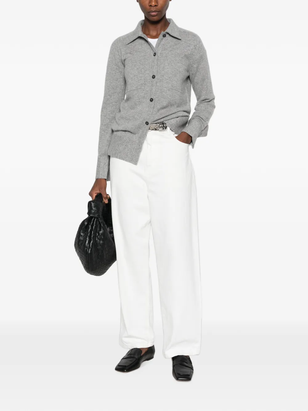 TOTEME patch-pocket knitted shirt Grijs