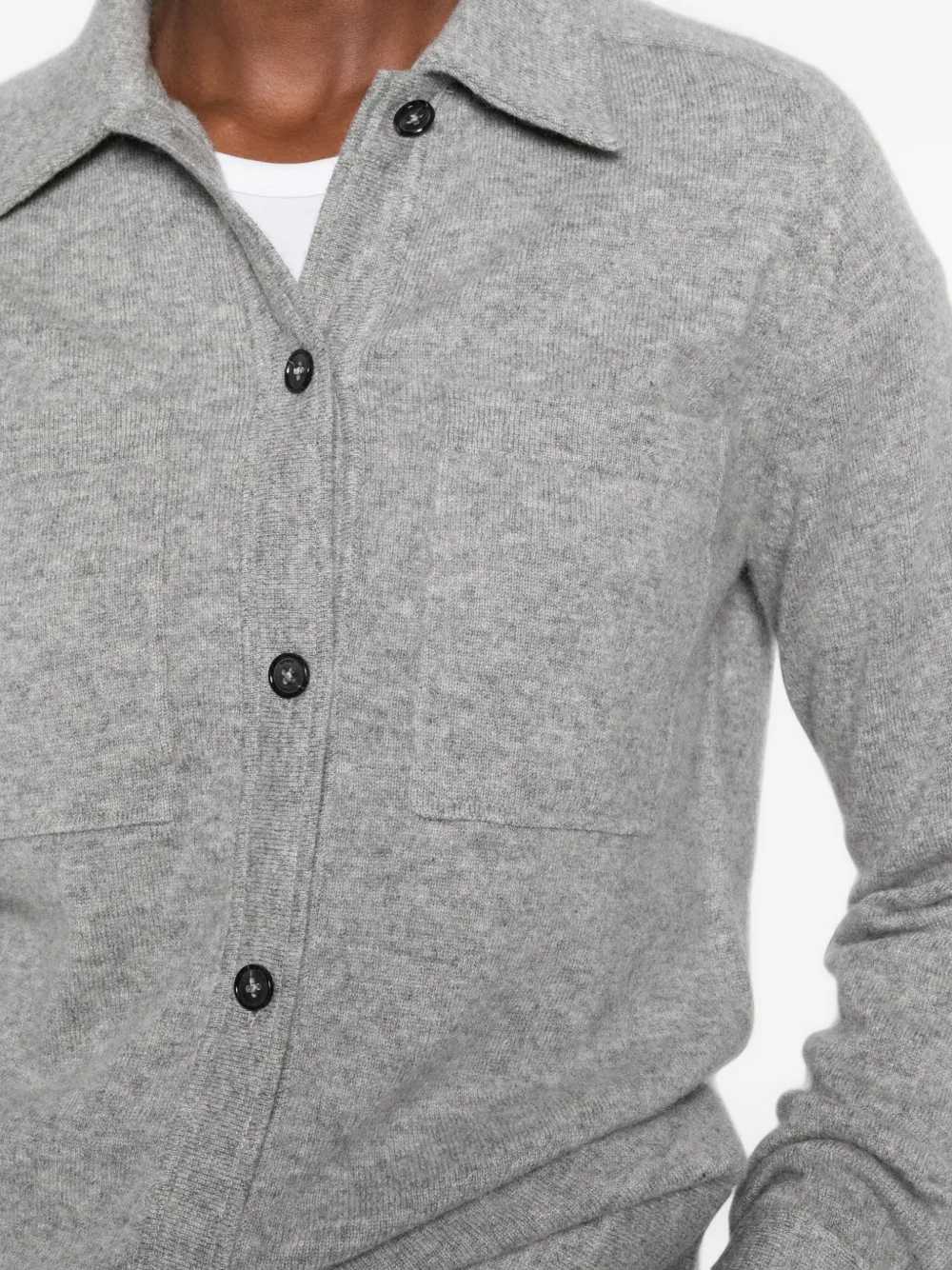 TOTEME patch-pocket knitted shirt Grijs
