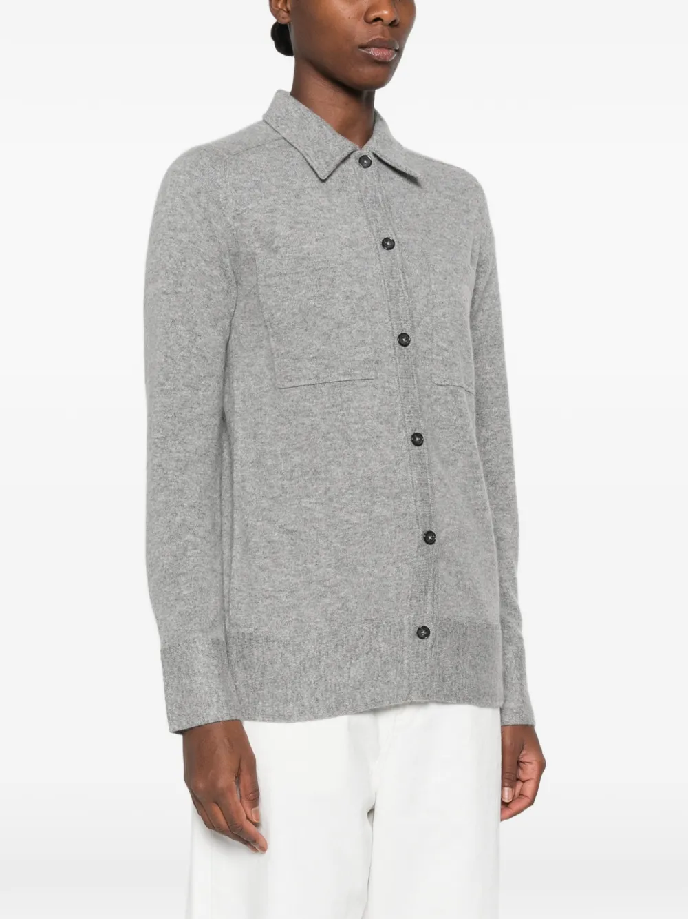 TOTEME patch-pocket knitted shirt Grijs