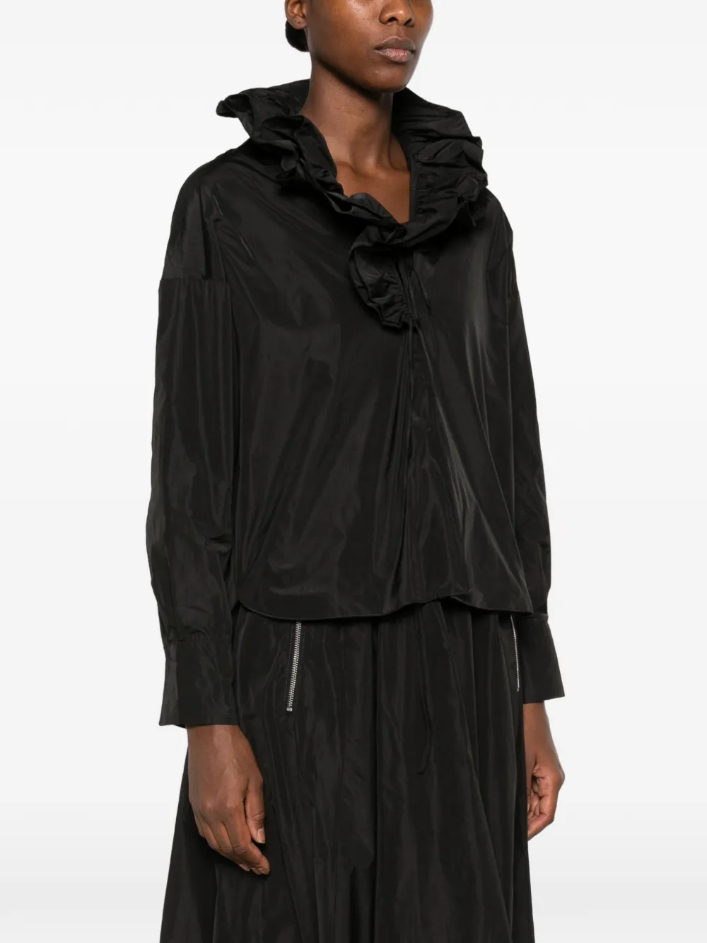 SUSANNE BOMMER Shirt met ruches Zwart