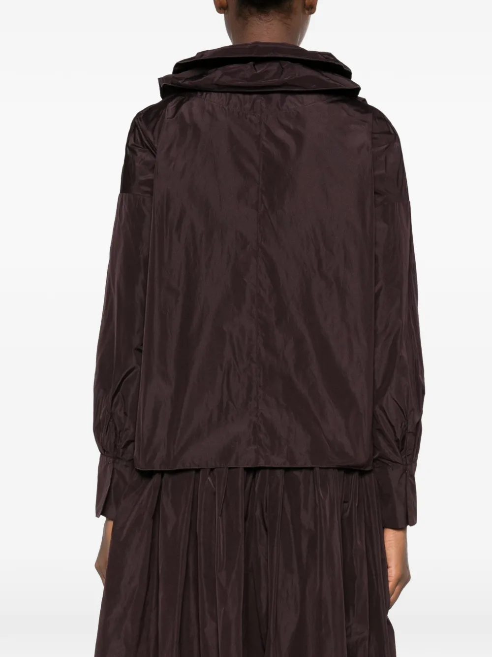 SUSANNE BOMMER Shirt met ruchekraag Bruin