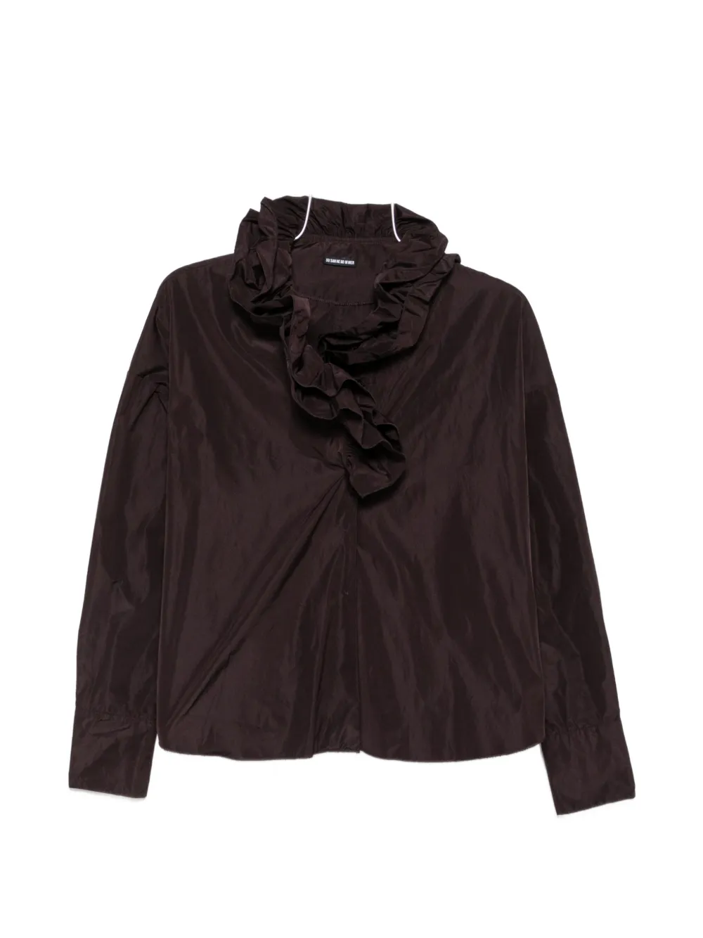 Susanne Bommer Ruffled-collar Shirt In Brown