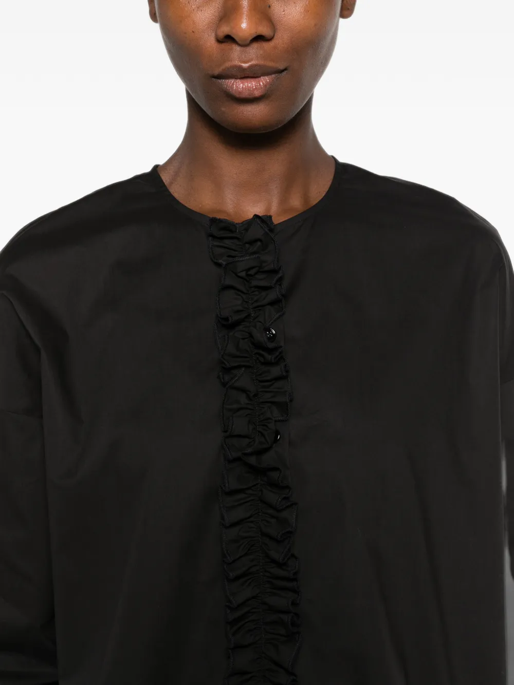SUSANNE BOMMER Shirt met ruches Zwart