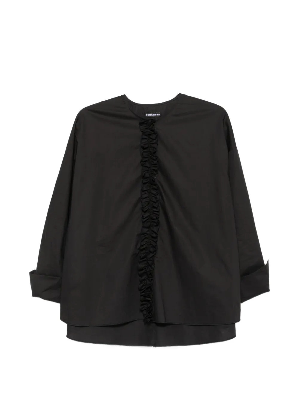 Susanne Bommer Ruffled Long-sleeve Shirt In Black