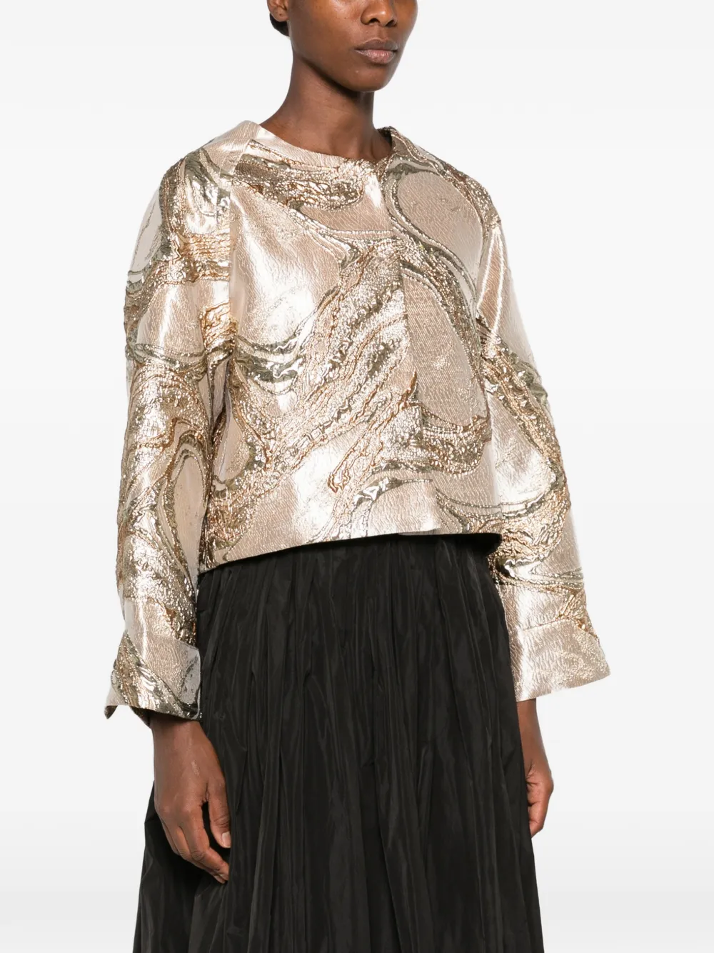 SUSANNE BOMMER Jack met metallic jacquard Goud