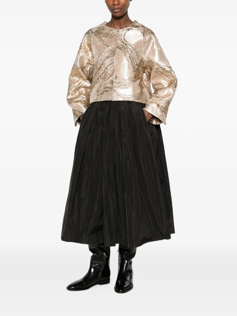 SUSANNE BOMMER Jack met metallic jacquard Goud