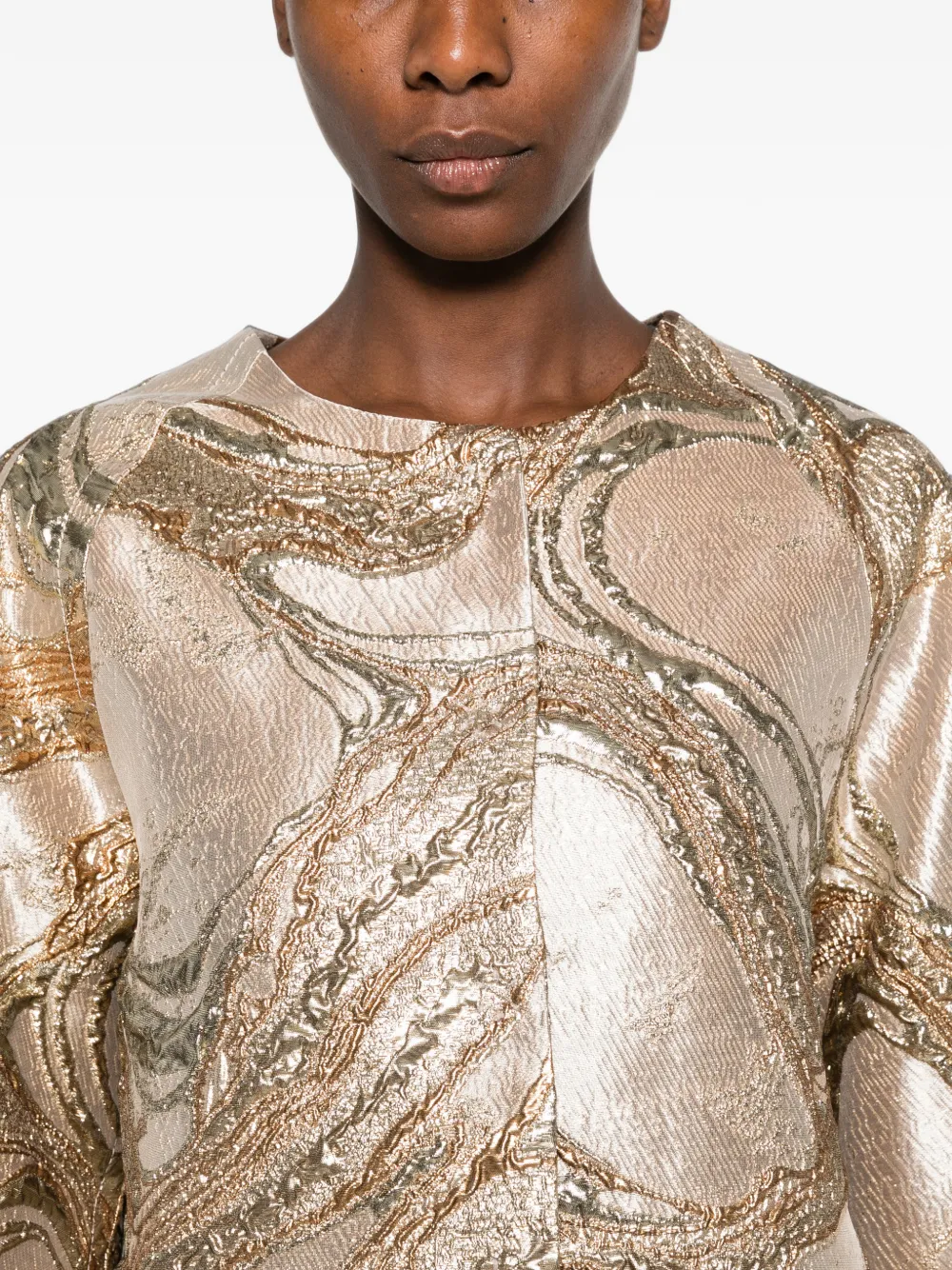 SUSANNE BOMMER Jack met metallic jacquard Goud