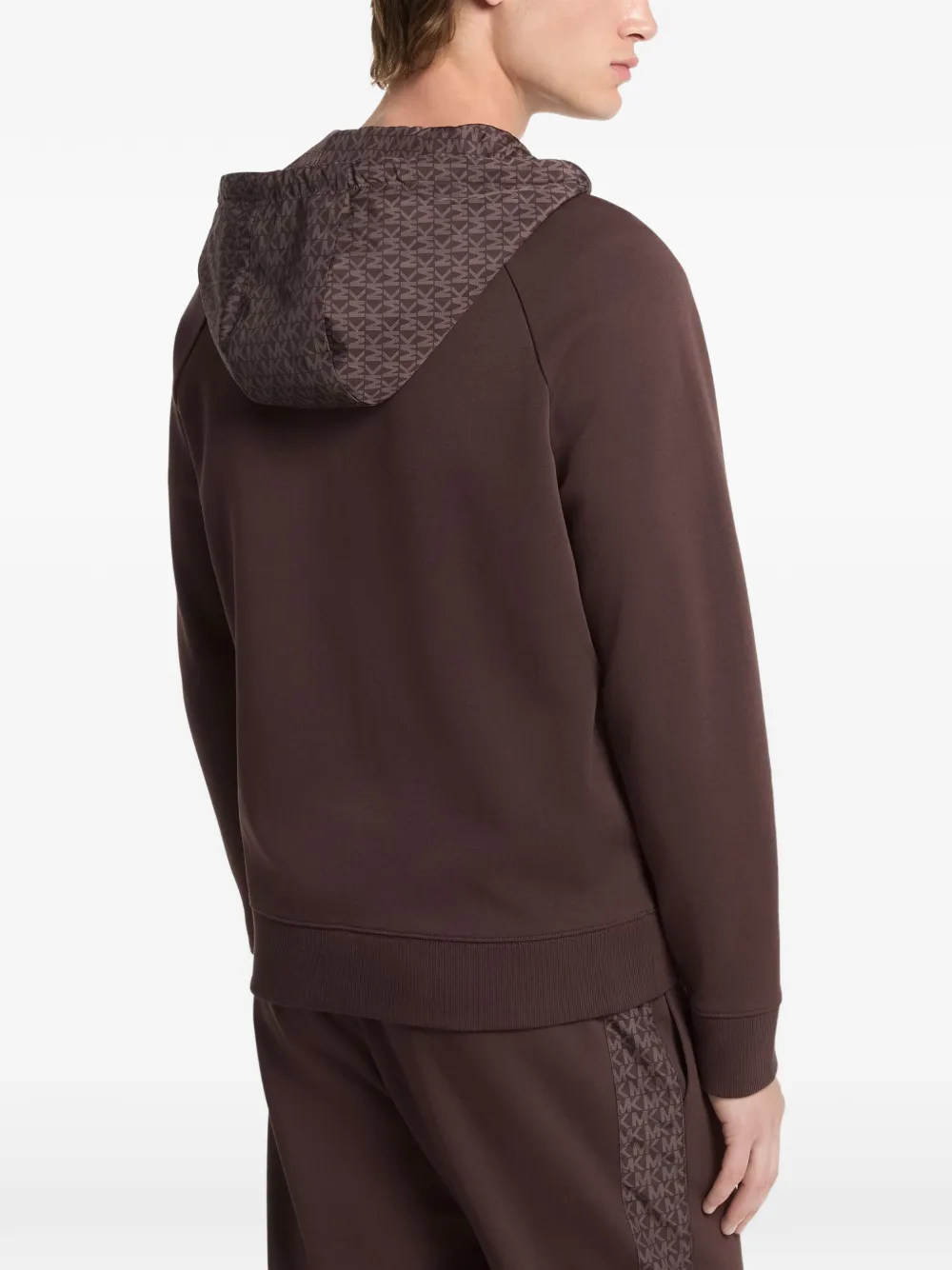 Michael Kors Hoodie met logoprint en rits Bruin