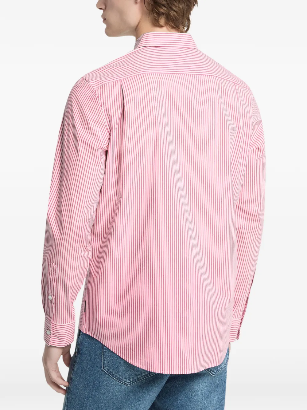Michael Kors striped stretch cotton shirt Rood