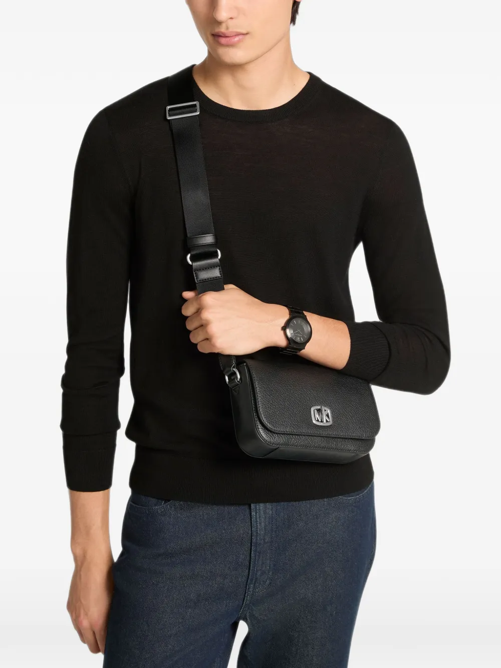 Michael Kors Kleine Bryant leren crossbodytas Zwart