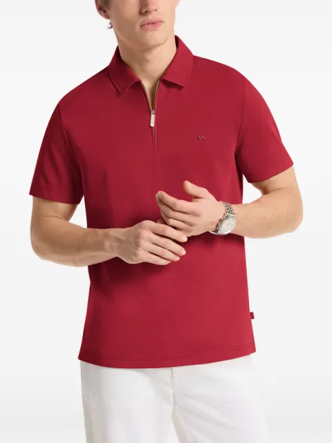 Michael Kors cotton blend piqué zip-up polo shirt