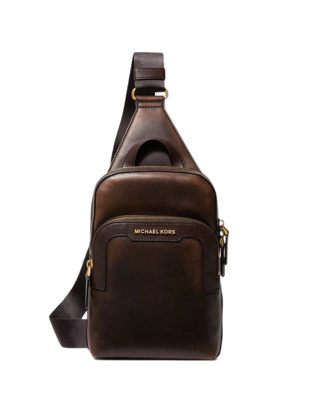 Michael Kors Hudson medium burnished leather sling bag
