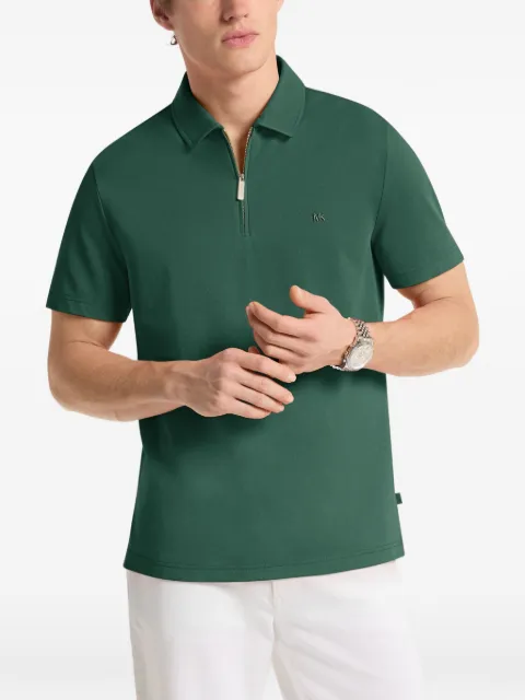 Michael Kors cotton blend piqué zip-up polo shirt