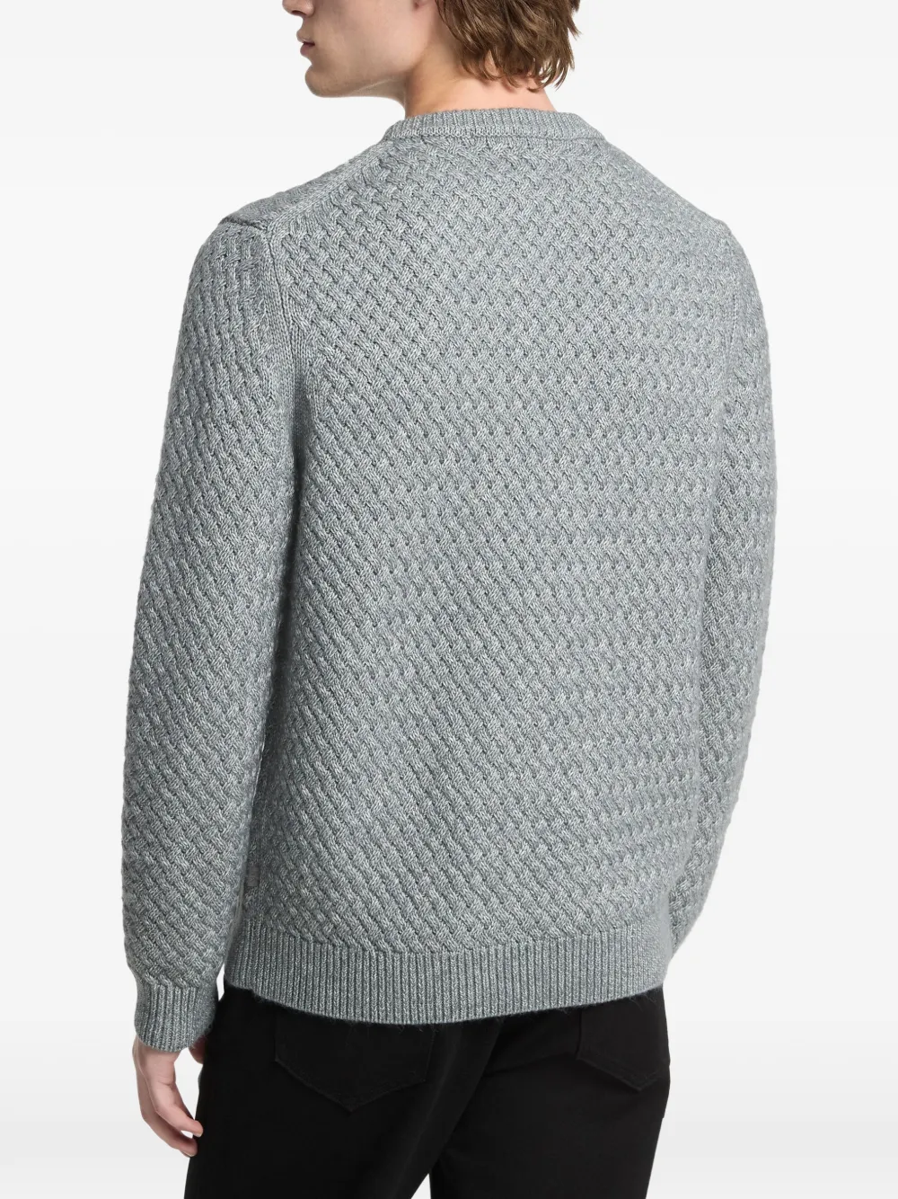 Michael Kors crosshatch cotton blend sweater Grijs