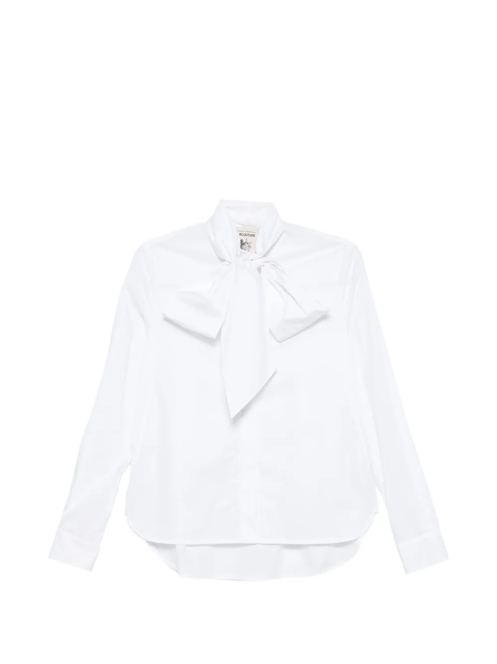 Semicouture pussy-bow long-sleeve shirt
