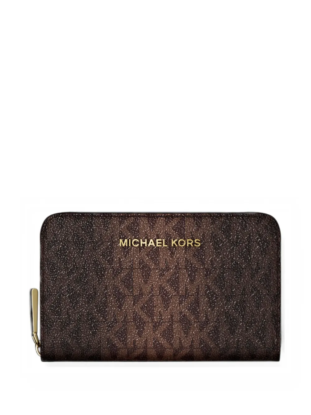 Michael Kors Kleine leren portemonnee met logo Bruin