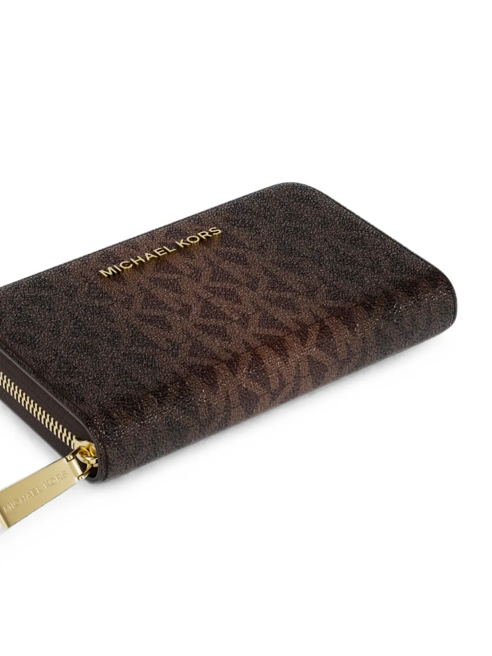 Michael Kors Kleine leren portemonnee met logo Bruin