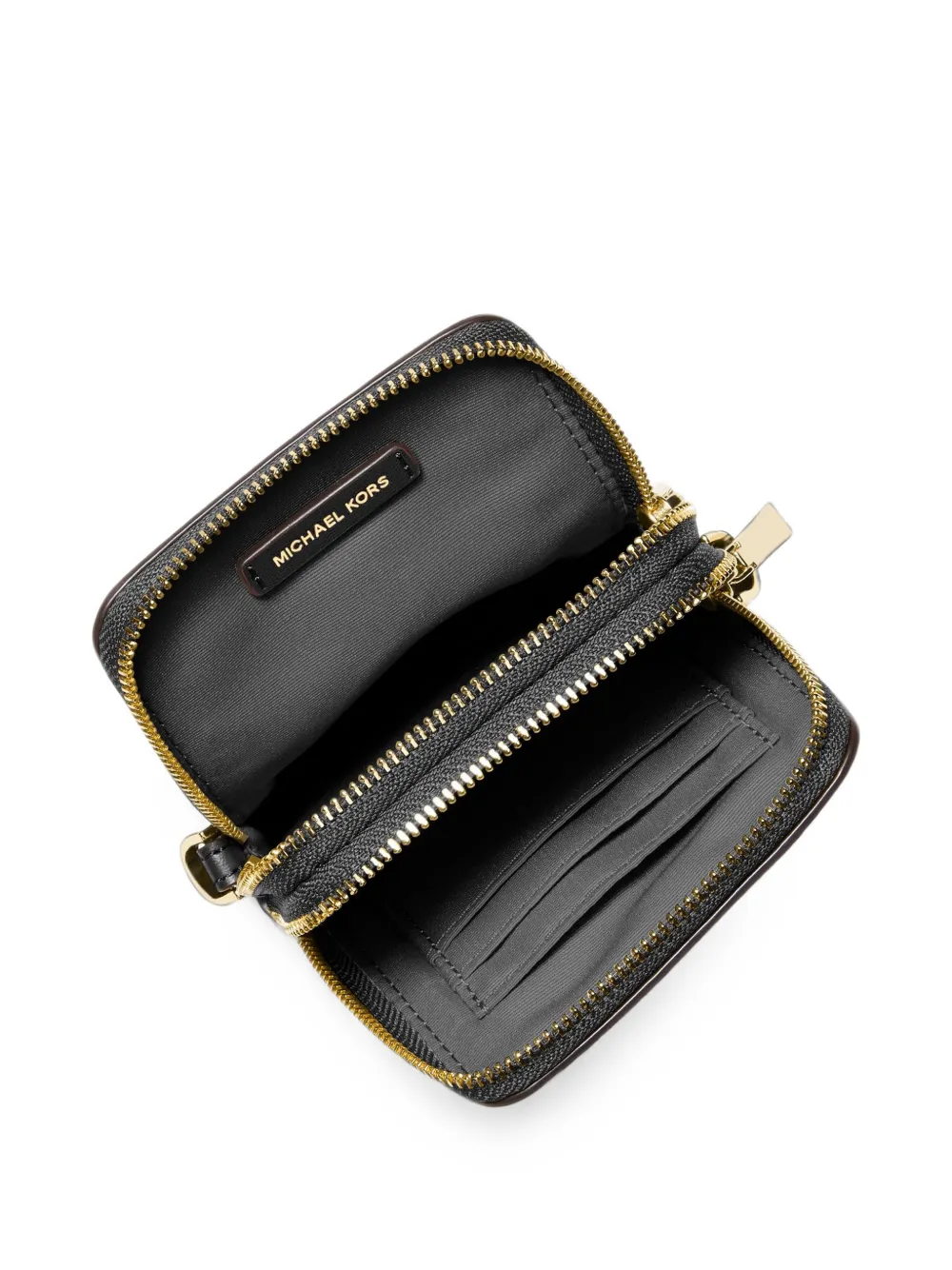 Michael Kors Kleine Jet Set smartphone crossbodytas van bewerkt leer Zwart