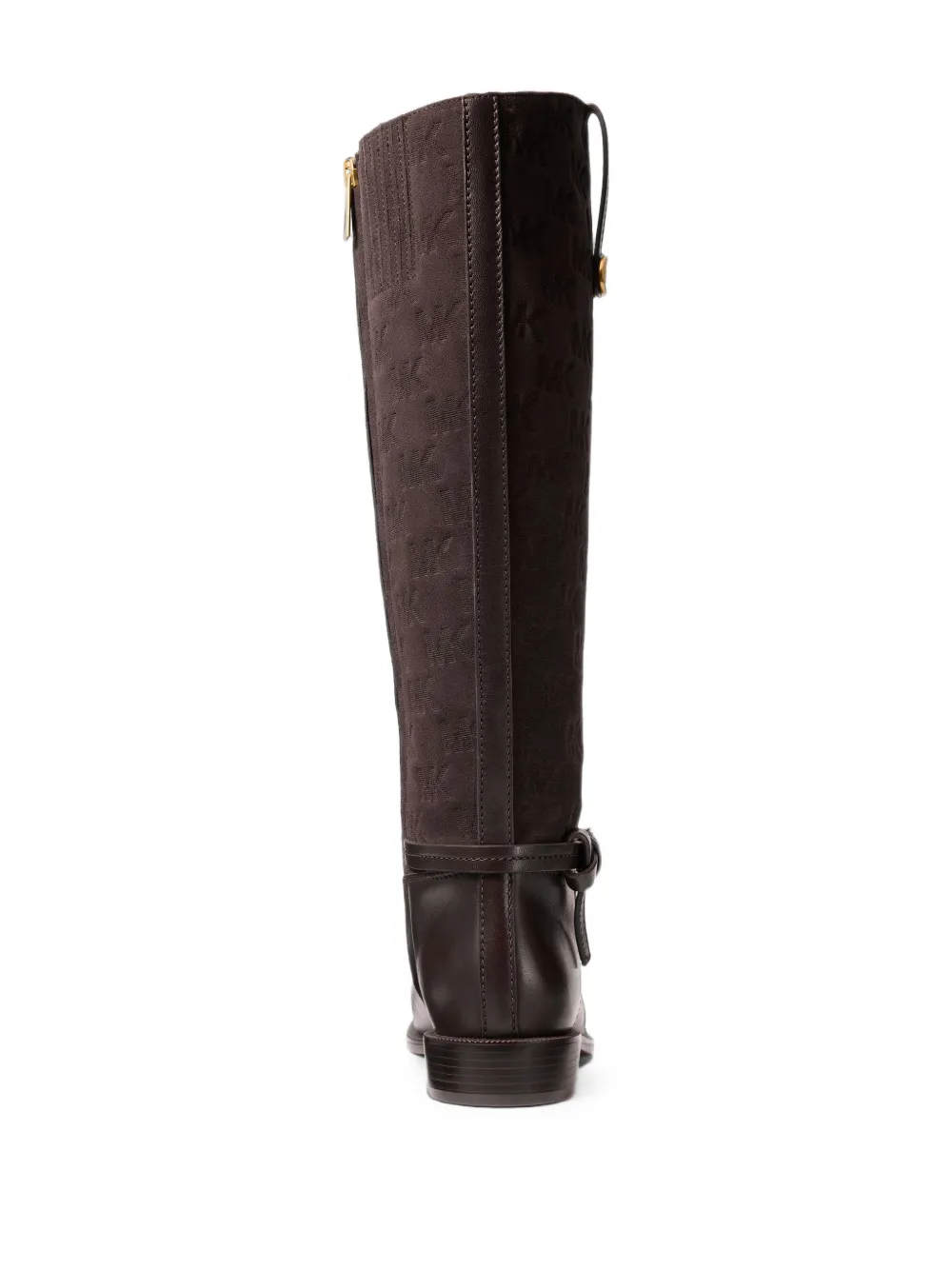 Michael Kors Beverly quited suede and leather riding boots Bruin