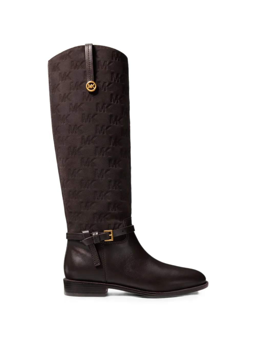 Michael Kors Beverly quited suede and leather riding boots