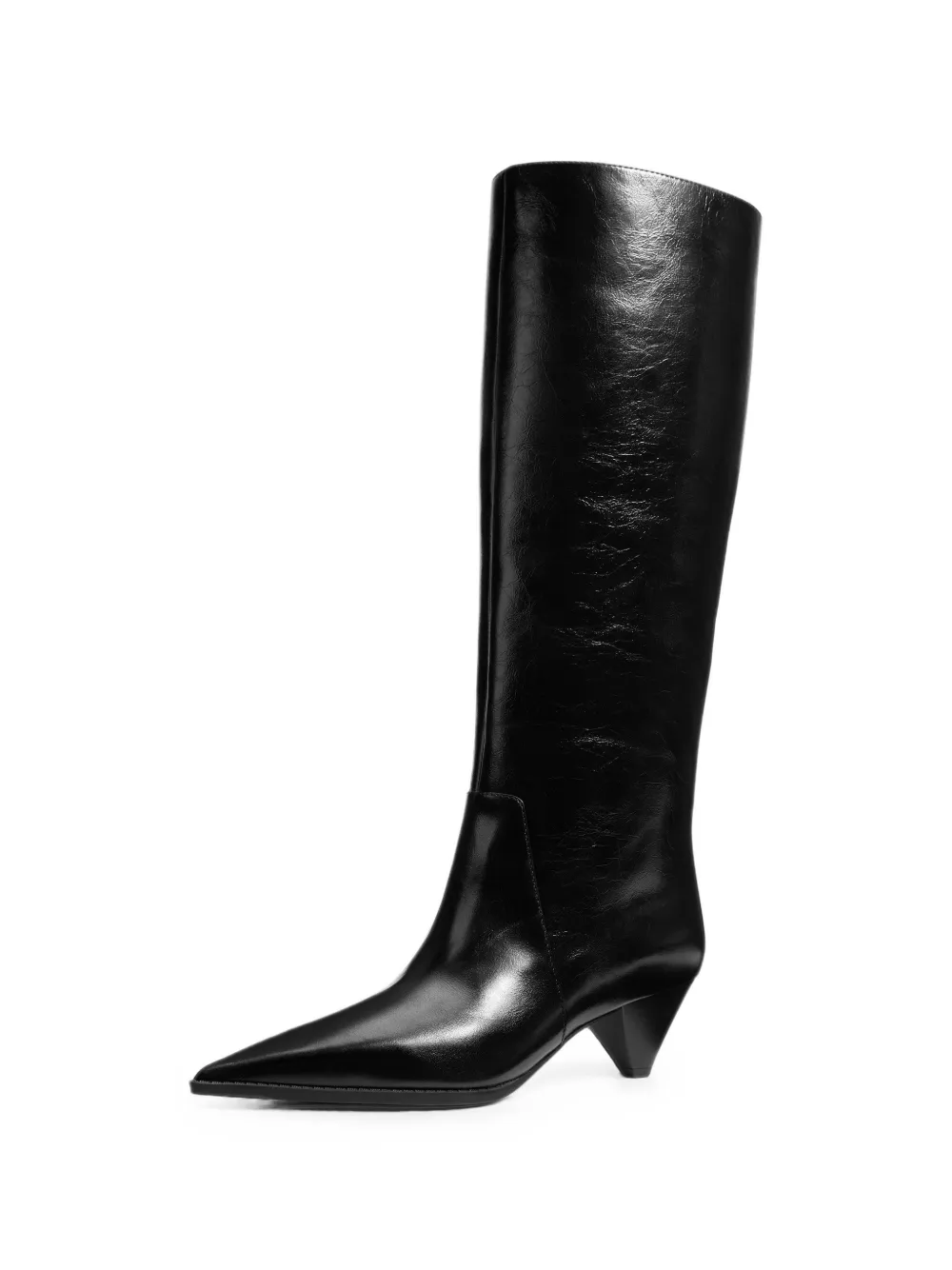 Michael Kors Jayla crinkled leather boots Zwart