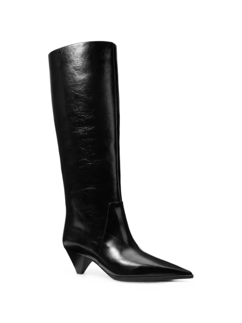 Michael Kors Jayla crinkled leather boots Zwart