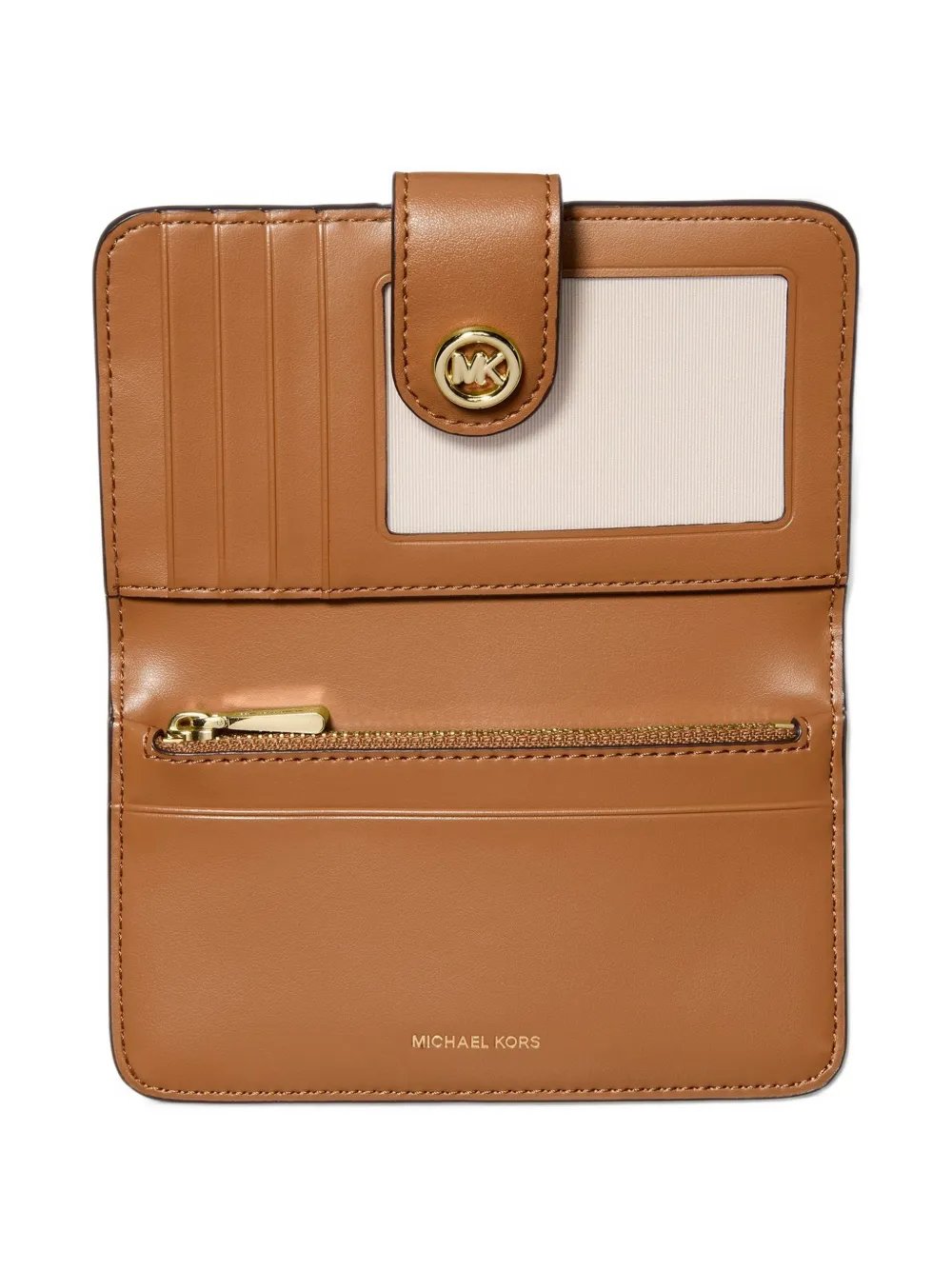 Michael Kors MK Pop charm medium signature logo wallet Beige