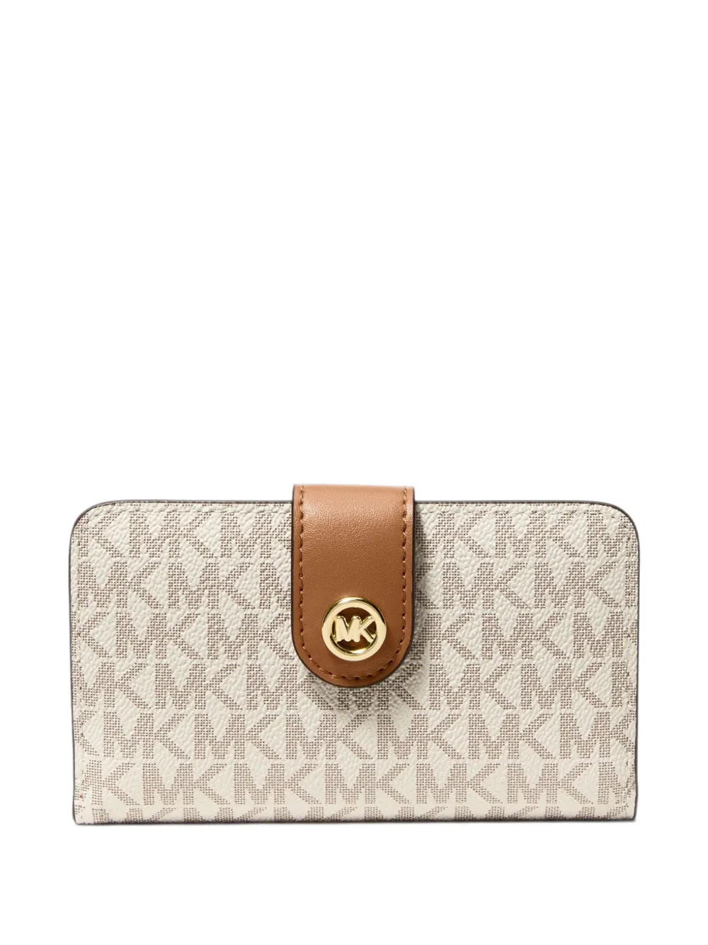 Michael Kors MK Pop charm medium signature logo wallet - Toni neutri